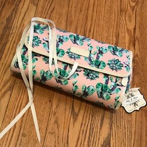 Toiletries & Makeup case. Pink+Green Succulents!